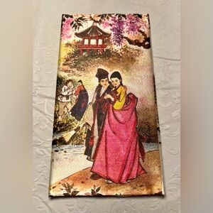 Fabric Asian Art Checkbook Cover
